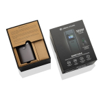 Powerbank in alluminio resistente con display HQ a colori 15.000 mAh color grigio vista con scatola