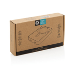 Powerbank tascabile ABS riciclato con indicatore di carica 10.000 mAh color nero seconda vista con scatola