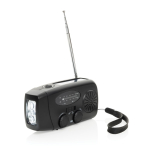 Radio d’emergenza multifunzione in ABS riciclato e manovella 1.800 mAh color nero seconda vista