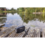 Radio d’emergenza multifunzione in ABS riciclato e manovella 1.800 mAh color nero vista ambiente 2