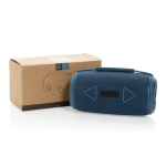 Altoparlante BT 5.3 in plastica riciclata con resistenza IPX4 16W color blu vista con scatola