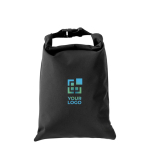 Lunch box pieghevole in rPET con dimensione regolabile 4l color nero vista area di stampa