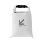 Lunch box pieghevole in rPET con dimensione regolabile 4l color bianco vista con logo