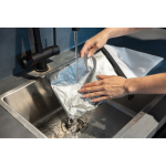 Lunch box pieghevole in rPET con dimensione regolabile 4l color bianco vista ambiente