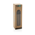 Borraccia leggera in rPET con doppio tappo anti-perdite da 800 ml color nero seconda vista con scatola