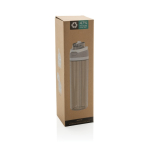 Borraccia leggera in rPET con doppio tappo anti-perdite da 800 ml color bianco seconda vista con scatola