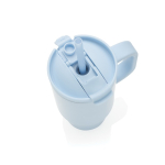 Tazza termica in acciaio inox riciclato con cannuccia e manico 480ml color blu sesta vista