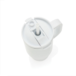 Tazza termica in acciaio inox riciclato con cannuccia e manico 480ml color bianco sesta vista