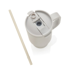 Tazza termica in acciaio inox riciclato con cannuccia e manico 480ml color grigio settima vista