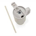 Tazza termica in acciaio inox riciclato con cannuccia e manico 480ml color grigio ottava vista