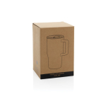 Tazza in ceramica con manico ergonomico e coperchio anti-goccia 490ml color rosso seconda vista con scatola