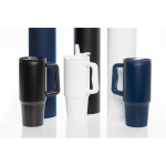 Tazza acciaio riciclato con beccuccio ribaltabile e tappo a vite 900ml color nero