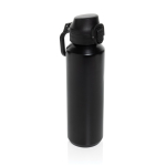 Borraccia sportiva acciaio riciclato tappo bloccabile antigoccia 600ml color nero