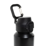 Borraccia sportiva acciaio riciclato tappo bloccabile antigoccia 600ml color nero sesta vista