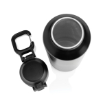 Borraccia sportiva acciaio riciclato tappo bloccabile antigoccia 600ml color nero nona vista