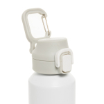 Borraccia sportiva acciaio riciclato tappo bloccabile antigoccia 600ml color bianco sesta vista