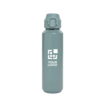 Borraccia sportiva acciaio riciclato tappo bloccabile antigoccia 600ml color verde vista area di stampa