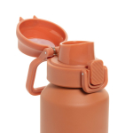 Borraccia sportiva acciaio riciclato tappo bloccabile antigoccia 600ml color arancione ottava vista