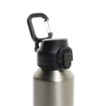 Borraccia sportiva acciaio riciclato tappo bloccabile antigoccia 600ml color argento sesta vista