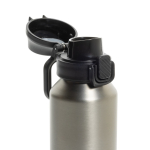 Borraccia sportiva acciaio riciclato tappo bloccabile antigoccia 600ml color argento settima vista