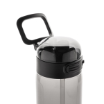 Borraccia sportiva in rPET con tappo anti-goccia e cannuccia 800 ml color nero settima vista
