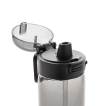Borraccia sportiva in rPET con tappo anti-goccia e cannuccia 800 ml color nero ottava vista