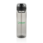 Borraccia sportiva in rPET con tappo anti-goccia e cannuccia 800 ml color nero vista con logo