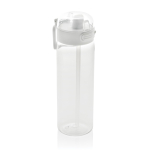 Borraccia sportiva in rPET con tappo anti-goccia e cannuccia 800 ml color bianco