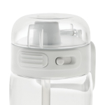 Borraccia sportiva in rPET con tappo anti-goccia e cannuccia 800 ml color bianco sesta vista