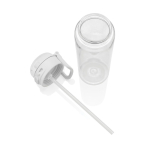 Borraccia sportiva in rPET con tappo anti-goccia e cannuccia 800 ml color bianco nona vista