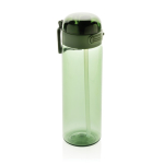 Borraccia sportiva in rPET con tappo anti-goccia e cannuccia 800 ml color verde