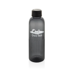 Borraccia in rPET con impugnatura e design ondulato con manico 750 ml color nero vista con logo