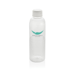 Borraccia in rPET con impugnatura e design ondulato con manico 750 ml color bianco vista con logo