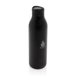 Borraccia ecologica con esperienza di bevuta a 360° 600 ml Avira Alok color nero vista con logo