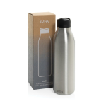 Borraccia ecologica con esperienza di bevuta a 360° 600 ml Avira Alok color argento vista con scatola