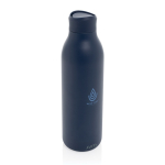 Borraccia ecologica con esperienza di bevuta a 360° 600 ml Avira Alok color blu mare vista con logo