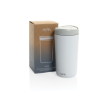 Tazza termica take away ecologica con tappo a scatto 400 ml Avira Alix color bianco vista con scatola