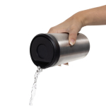 Tazza termica take away ecologica con tappo a scatto 400 ml Avira Alix color argento sesta vista