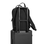 Zaino espandibile in tessuto riciclato con cerniera Duo-Zipper 16” color nero vista 13