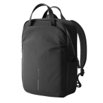 Zaino espandibile in tessuto riciclato con cerniera Duo-Zipper 16” color nero terza vista