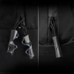 Zaino espandibile in tessuto riciclato con cerniera Duo-Zipper 16” color nero
