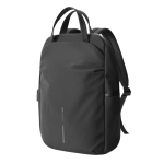 Zaino espandibile in tessuto riciclato con cerniera Duo-Zipper 16” color nero quarta vista