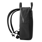Zaino espandibile in tessuto riciclato con cerniera Duo-Zipper 16” color nero settima vista