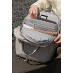 Zaino espandibile in tessuto riciclato con cerniera Duo-Zipper 16” color grigio