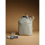 Zaino espandibile in tessuto riciclato con cerniera Duo-Zipper 16” color grigio