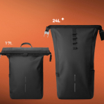 Zaino urbano impermeabile con fissaggio per bici e antifurto 16” color nero