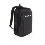 Zaino ultraleggero in rPET con design espandibile 15.6” color nero vista con logo