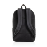 Zaino in poliestere riciclato con design business e tasche 15.6” color nero quarta vista