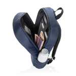 Zaino in poliestere riciclato con design business e tasche 15.6” color blu mare terza vista
