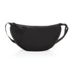 Borsa a tracolla XL in rPET con tasca esterna e cinghia regolabile color nero